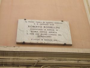 Placa conmemorativa de Roma, ciudad abierta.