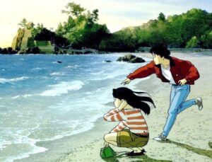 Escena de la película Puedo escuchar el mar, producida por el japonés Studio Ghibli.